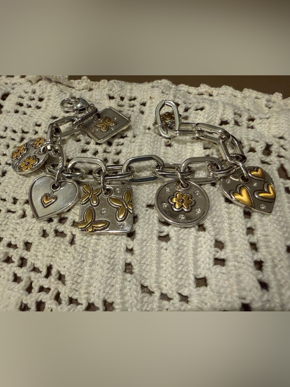 Brighton Harmony Flower Two-Tone Bracelet